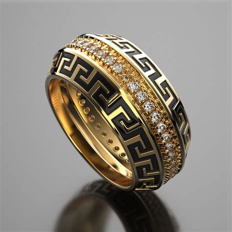 versace style silver gold ring|Versace jewelry real gold.